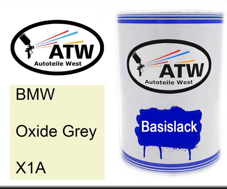 BMW, Oxide Grey, X1A: 500ml Lackdose, von ATW Autoteile West.